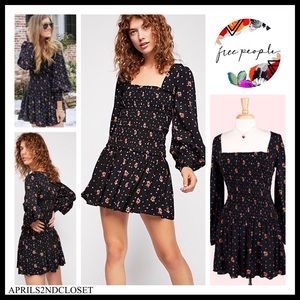 FREE PEOPLE BOHO FLOWY FLORAL MINI DRESS A2C